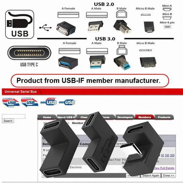 Alt view image 7 of 7 - AJMRTC 3Pcs Set USB 3.1 TypeC Male & Female to USBC Female Adapter,10Gbps HighSpeed Power Data Transfer Connector for NS Switch,Smartphones,USBC Laptops and USBC Peripherals