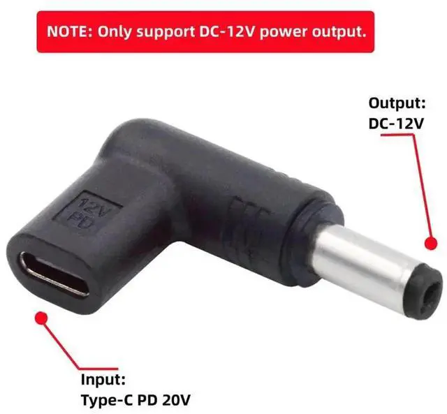 Alt view image 4 of 7 - AJMRTC 90Degree Angled USB 3.1 TypeC Female to DC 12V 5.5x2.1mm Plug PD Emulator Trigger Adapter,PD Decoy Power Converter for Router,LED Strip,CCTV Camera and 12V DC Powered Devices