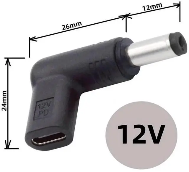 Alt view image 7 of 7 - AJMRTC 90Degree Angled USB 3.1 TypeC Female to DC 12V 5.5x2.1mm Plug PD Emulator Trigger Adapter,PD Decoy Power Converter for Router,LED Strip,CCTV Camera and 12V DC Powered Devices