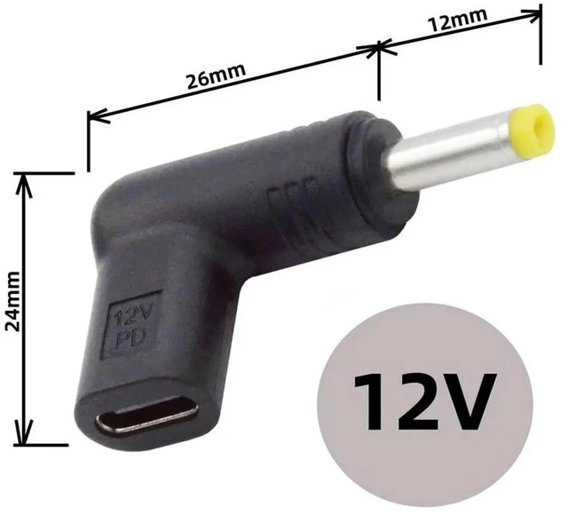 Alt view image 7 of 7 - AJMRTC 90Degree Angled USB 3.1 TypeC Female to DC 12V 4.0x1.7mm Plug PD Emulator Trigger Adapter,PD Decoy Power Converter for Compact Router,LED Strip,Security Camera and 12V DC Powered Gadgets