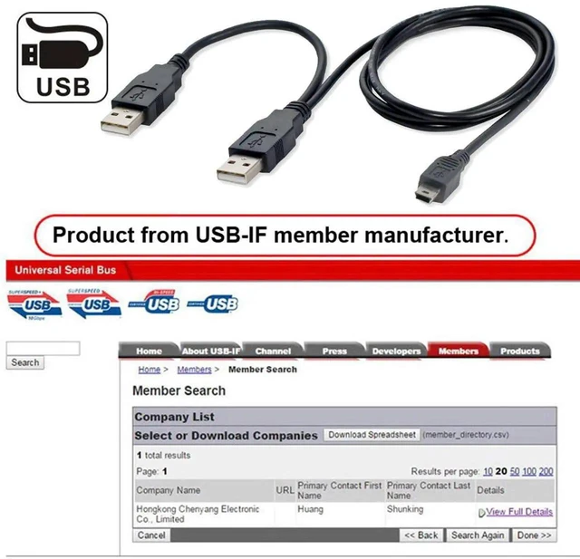 Alt view image 4 of 7 - AJMRTC Dual TypeA USB 2.0 Male YCable 60cm,Two USBA Male to Mini & Micro 5Pin Male Extra Power Data Cord for External Disk Drive,SSD Enclosure,Digital Camera,MP4 Player and Mini/Micro USB Peripher