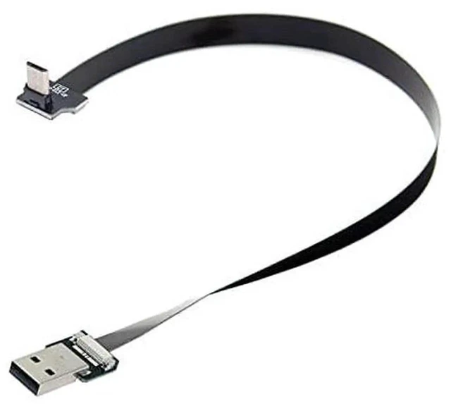 Alt view image 4 of 7 - AJMRTC UpAngled USB 2.0 TypeA Male to MicroUSB 5Pin Male Flat Slim FPC Cable 200cm,480Mbps Flexible Ribbon Data Charge Cord for FPV Drone,Gimbal,External Disk,Android Phone and MicroUSB Devices