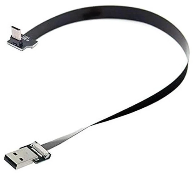 Alt view image 6 of 7 - AJMRTC UpAngled USB 2.0 TypeA Male to MicroUSB 5Pin Male Flat Slim FPC Cable 100cm,480Mbps Flexible Ribbon Data Charge Cord for FPV Drone,Gimbal,External Disk,Android Phone and MicroUSB Devices