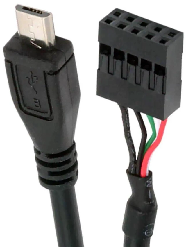 Main image of AJMRTC USB 2.0 Motherboard 9Pin 10Pin Header to Micro USB 5Pin Cable 50cm, Internal USB Adapter Cord for Mini Monitor, Sensor Panel, Camera, DIY Electronics Project Inside PC Case