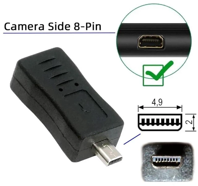 Alt view image 7 of 7 - AJMRTC 3Pcs Mini 8P Male to USBC Micro Mini USB Female Power Data Adapter, MultiFunction Converter Connector for Digital Camera, Camcorder, Photography Equipment & Related Mini 8Pin Devices