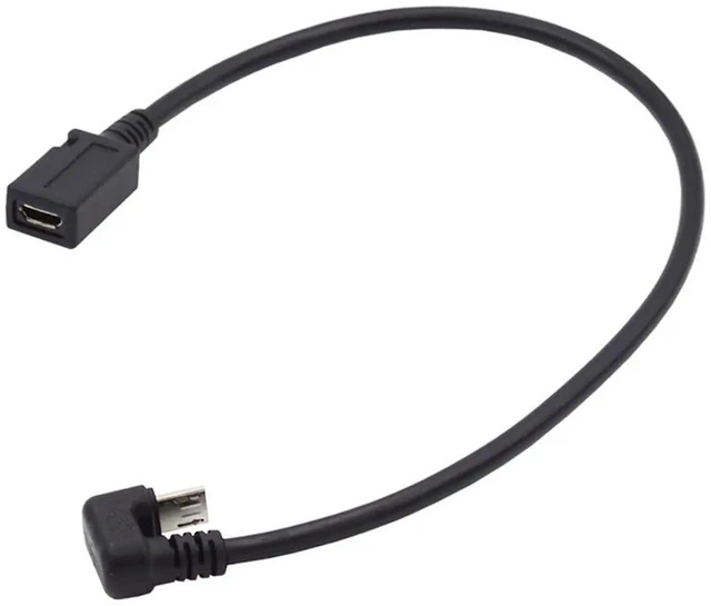 Main image of AJMRTC Micro USB 2.0 5Pin Male to Female Extension Cable, Opposite UShape Back Angled Micro USB Cord, 90 Degree Reverse Bend Power Data Extender for Laptop, Smartphone and Micro USB Enabled Devices