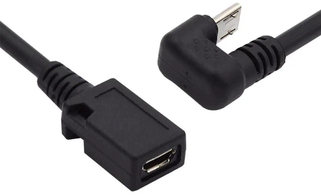 Main image of AJMRTC 5Pin Micro USB 2.0 Male to Female Extension Cable, Opposite UShape Back Angled Micro USB Extender Cord, Power Data Sync Cable for Smartphone, Laptop and Micro USB 5Pin Compatible Devices