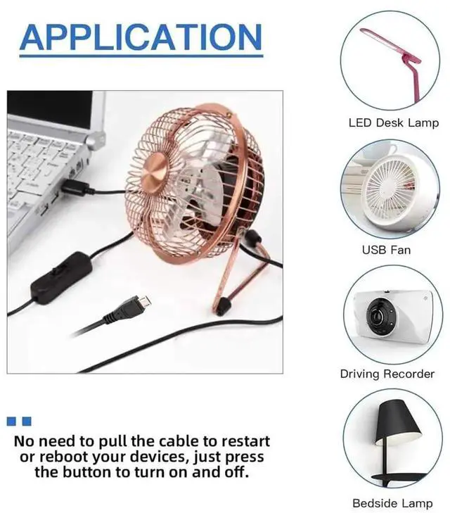 Alt view image 4 of 7 - AJMRTC Micro USB 2.0 to USBA Power Cable with On Off Switch Button, Micro 5Pin USBA to Micro USB Cord DC 5V Control Cable for Desk Lamp, Mini Fan, Camera and Other 5V Micro USB Powered Devices