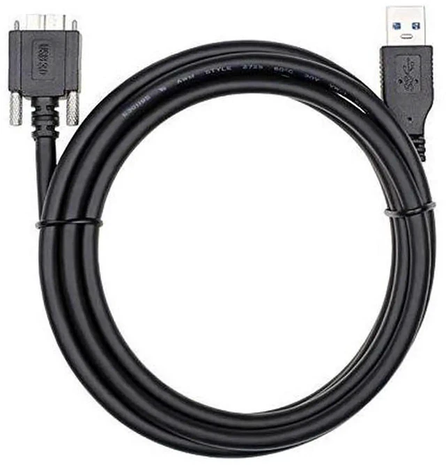 Main image of AJMRTC 120cm USB 3.0 TypeA Male to Micro USB 3.0 B Male Cable with Panel Mount Screws, Screw Lock USB3.0 Data Sync Charging Cord for External Hard Drive, Hard Disk Enclosure and Compatible Micro USB