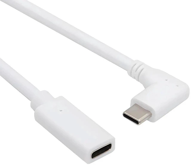 Main image of AJMRTC 65W USBC Male to Female Extension Cable 17cm, 90 Degree Left & Right Angled Fast Charging Cord, USB 2.0 Data Transfer Power Extender for Laptop, Tablet, Smartphone and USBC Enabled Devices