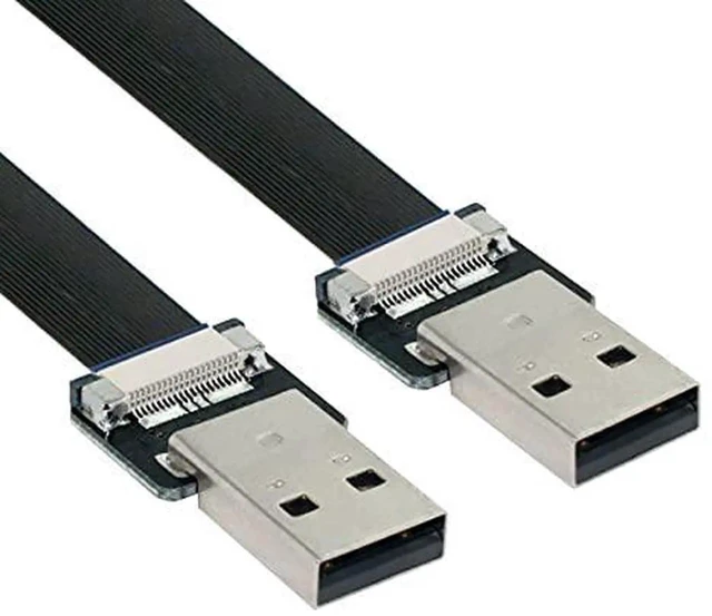 Main image of AJMRTC USB 2.0 TypeA Male to TypeA Male Flat Slim FPC Cable 50CM, 480Mbps Flexible Ribbon Data Cord for FPV Gimbal, Hard Disk, Scanner, Printer and Special DIY Peripheral Devices