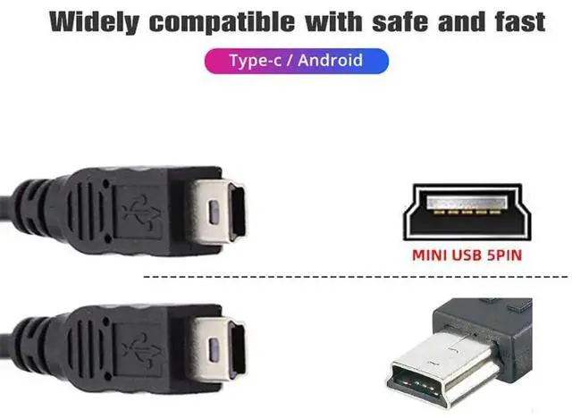 Alt view image 7 of 7 - AJMRTC Mini USB 2.0 Female to Dual Mini USB 5Pin Male YSplitter Charge Cable, DC 5V OnetoTwo Power Extension Cord for GPS, Dash Cam, MP3 Player and MiniUSB 5Pin Legacy Devices