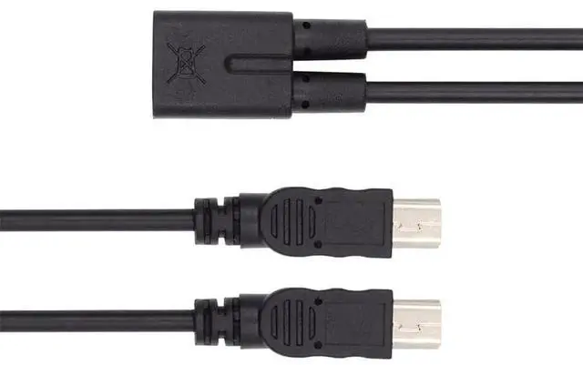 Alt view image 2 of 7 - AJMRTC Mini USB 2.0 Female to Dual Mini USB 5Pin Male YSplitter Charge Cable, DC 5V OnetoTwo Power Extension Cord for GPS, Dash Cam, MP3 Player and MiniUSB 5Pin Legacy Devices