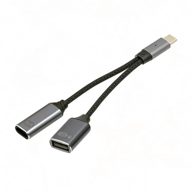 Main image of AJMRTC USBC to USB2.0 TypeA OTG Cable with 100W PD Power Delivery, 480Mbps Data Sync Cord for USBC Laptops, Tablets, Smartphones, Connect Flash Drives, Mouse, Keyboard and USBA Peripherals