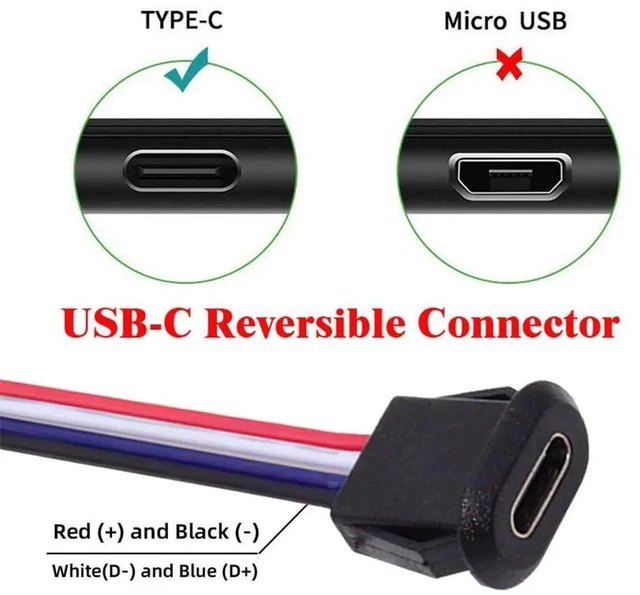 Alt view image 5 of 7 - AJMRTC 5Pack TypeC Female Socket to 4Pin Latch Header Cable, 2.0mm Pitch LatchMount Receptacle Wiring Harness, DC 5V Power Supply Cable for DIY Projects, OEM Customization and Embedded Equipment M