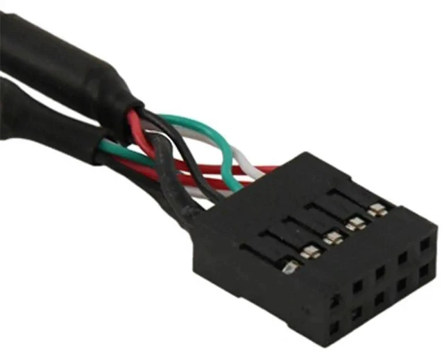 Alt view image 4 of 4 - AJMRTC USB 2.0 9Pin /10Pin Motherboard Female Header to Dual USB2.0 TypeA Female Adapter Cable 50cm, Internal PC Expansion Cord for Desktop DIY Mod, FrontPanel USB Port Extension & Peripheral Conn