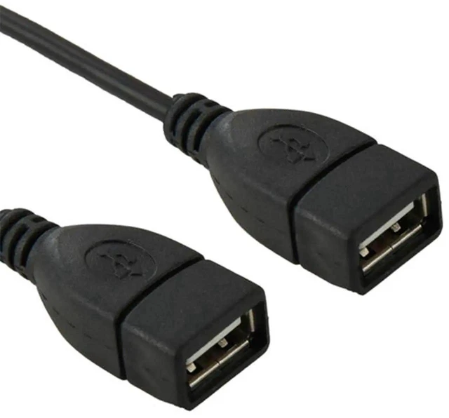 Alt view image 3 of 4 - AJMRTC USB 2.0 9Pin /10Pin Motherboard Female Header to Dual USB2.0 TypeA Female Adapter Cable 50cm, Internal PC Expansion Cord for Desktop DIY Mod, FrontPanel USB Port Extension & Peripheral Conn