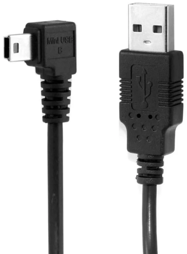 Main image of AJMRTC Mini USB B Type 5Pin Left 90 Degree Angled Male to USB 2.0 Male Data Cable 3M, Ferrite Core Shielded Cord for Digital Cameras, DVRs, GPS, Legacy MiniB 5Pin Devices