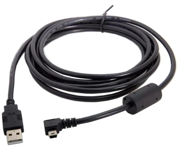 Alt view image 4 of 7 - AJMRTC Mini USB B Type 5Pin Left 90 Degree Angled Male to USB 2.0 Male Data Cable 3M, Ferrite Core Shielded Cord for Digital Cameras, DVRs, GPS, Legacy MiniB 5Pin Devices