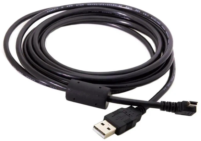 Alt view image 4 of 7 - AJMRTC Mini USB B Type 5Pin Right 90 Degree Angled Male to USB 2.0 Male Data Cable 3M, Ferrite Core Shielded Cord for Digital Cameras, DVRs, GPS, Legacy MiniB 5Pin Devices