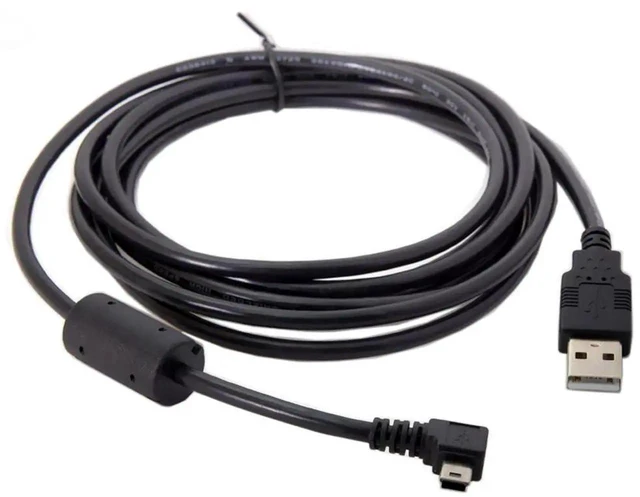Alt view image 3 of 7 - AJMRTC Mini USB B Type 5Pin Right 90 Degree Angled Male to USB 2.0 Male Data Cable 3M, Ferrite Core Shielded Cord for Digital Cameras, DVRs, GPS, Legacy MiniB 5Pin Devices