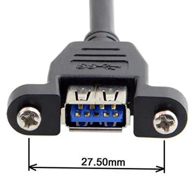 Alt view image 5 of 7 - AJMRTC USB 3.0 SinglePort A Female ScrewMount Panel Type to 90Degree DownAngled Motherboard 20Pin Header Cable, Internal FrontPanel Extension Cord for Desktop PC Chassis DIY Build