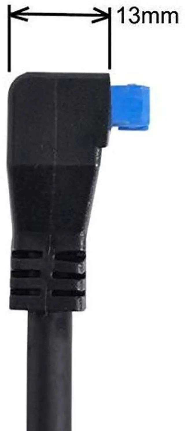 Alt view image 3 of 7 - AJMRTC USB 3.0 SinglePort A Female ScrewMount Panel Type to 90Degree DownAngled Motherboard 20Pin Header Cable, Internal FrontPanel Extension Cord for Desktop PC Chassis DIY Build