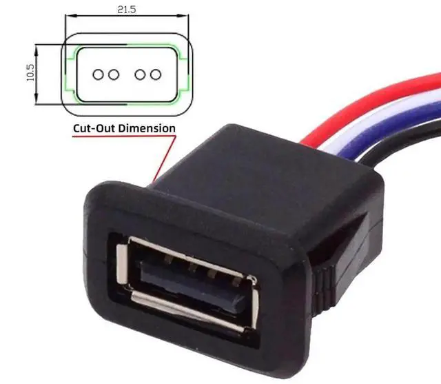Alt view image 4 of 7 - AJMRTC 2Pcs Set DIY TypeA Female Socket Latch Mount Open End 4Pin Wire Cable, DC 5V Power & Data Extension Cord for Custom Wiring, DIY Project, Equipment Modification