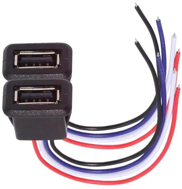 Alt view image 5 of 7 - AJMRTC 2Pcs Set DIY TypeA Female Socket Latch Mount Open End 4Pin Wire Cable, DC 5V Power & Data Extension Cord for Custom Wiring, DIY Project, Equipment Modification
