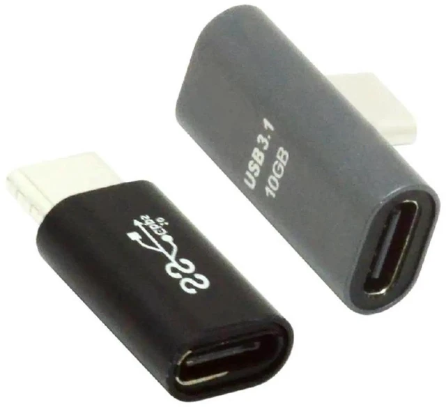 Main image of AJMRTC 2Pcs Lot Straight & LowProfile Angled USB 3.1 Gen2 TypeC Male to Female Adapter,10Gbps Data & Power Extension Connector for Nintendo Switch,Smartphone,Tablet,USBC Devices