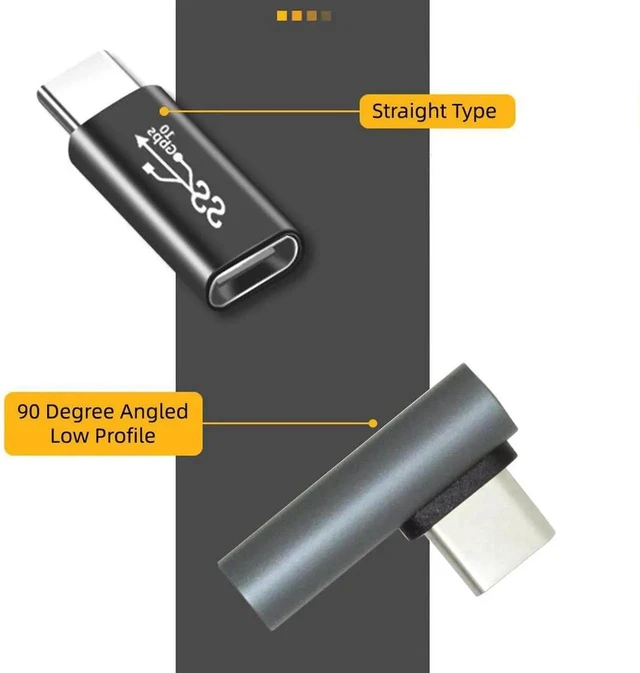 Alt view image 6 of 7 - AJMRTC 2Pcs Lot Straight & LowProfile Angled USB 3.1 Gen2 TypeC Male to Female Adapter,10Gbps Data & Power Extension Connector for Nintendo Switch,Smartphone,Tablet,USBC Devices