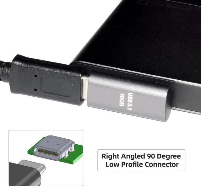 Alt view image 3 of 7 - AJMRTC 2Pcs Lot Straight & LowProfile Angled USB 3.1 Gen2 TypeC Male to Female Adapter,10Gbps Data & Power Extension Connector for Nintendo Switch,Smartphone,Tablet,USBC Devices