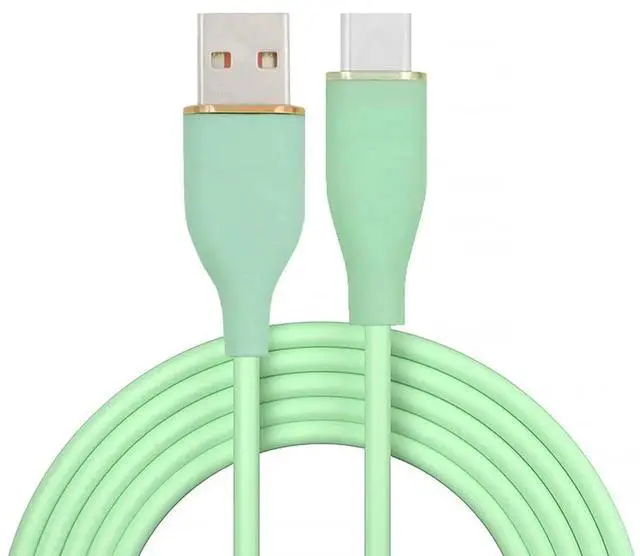 Main image of AJMRTC USBA to USBC Liquid Silicone Cable 2M Green, Ultra Soft USB2.0 480Mbps 15W Fast Charging Power Data Sync Cord for Smartphones, Tablets, Laptops & USBC Enabled Devices
