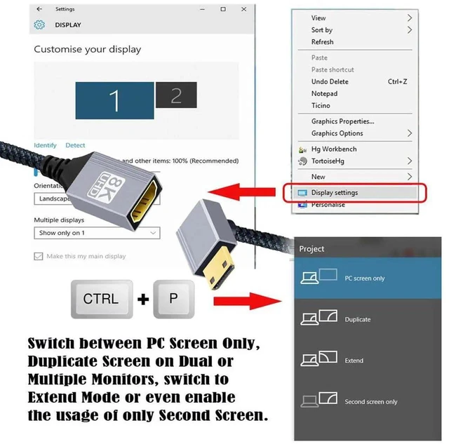 Alt view image 5 of 7 - AJMRTC 8K Mini HDMI 2.1 Male 90 Degree Down Angled to HDMI Female Extension Cable,48Gbps 8K@60Hz 4K@120Hz HDR HDCP2.3,for DV Camera DSLR Camcorder Laptop Portable Monitor HDTV Projector