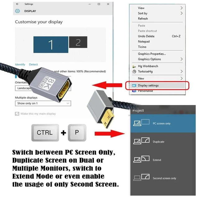 Alt view image 5 of 7 - AJMRTC 8K MiniHDMI 2.1 Male 90 Degree Up Angled to HDMI Female Extension Cable, 48Gbps 8K@60Hz 4K@120Hz HDR HDCP2.3, for DV Camera DSLR Camcorder Laptop Portable Monitor HDTV Projector