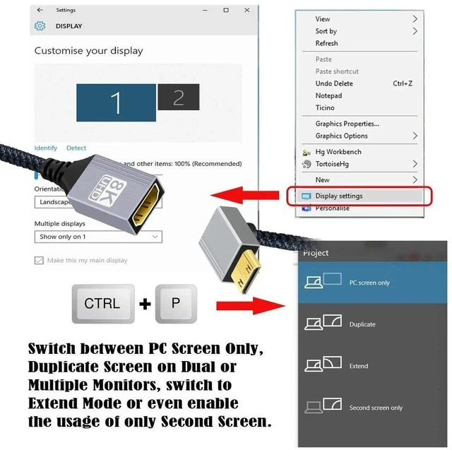 Alt view image 6 of 7 - AJMRTC 8K MiniHDMI 2.1 Male 90 Degree Up Angled to HDMI Female Extension Cable, 48Gbps 8K@60Hz 4K@120Hz HDR HDCP2.3, for DV Camera DSLR Camcorder Laptop Portable Monitor HDTV Projector