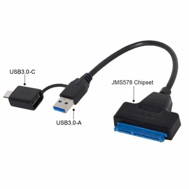 Alt view image 3 of 7 - AJMRTC USB 3.0 TypeC Male to SATA 22 Pin Adapter Cable for 2.5 Inch SATA SSD HDD Hard Drive, 5Gbps High Speed Data Transfer Converter Cable for Laptop Desktop External Storage