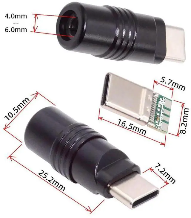 Alt view image 7 of 7 - AJMRTC USB 3.1 TypeC Male SolderType Plug Connector, Aluminum Alloy Black Housing DIY Repair Replacement Connector for 4.0mm6.0mm Diameter Cable, DIY Cable Assembly Custom Repair Parts