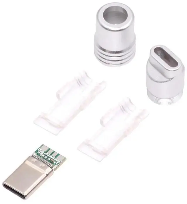 Main image of AJMRTC USB 3.1 TypeC Male SolderType Plug Connector, Silver Aluminum Alloy Housing DIY Repair Replacement Connector for 4.0mm6.0mm Diameter Cable, DIY Cable Assembly Custom Repair Parts