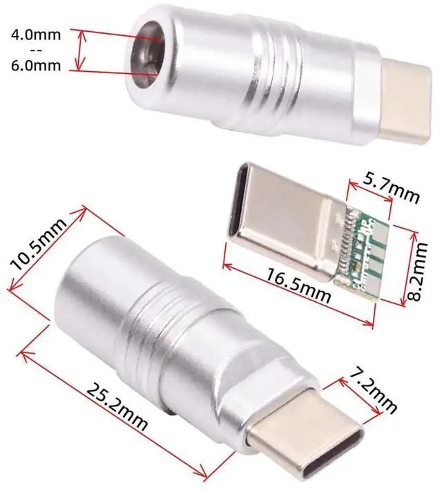 Alt view image 6 of 7 - AJMRTC USB 3.1 TypeC Male SolderType Plug Connector, Silver Aluminum Alloy Housing DIY Repair Replacement Connector for 4.0mm6.0mm Diameter Cable, DIY Cable Assembly Custom Repair Parts