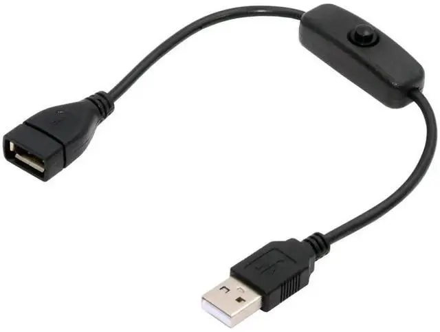 Main image of AJMRTC USB 2.0 TypeA Male to Female Extension Cable with On Off Power Switch Button, DC 5V USB Power Control Cord for Desk Lamp, Mini Fan, Camera, USB Powered Small Electronic Devices