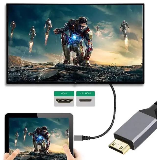 Alt view image 3 of 7 - AJMRTC 4K MiniHDMI 1.4 Male 90 Degree Right Angled to HDMI Female Extension Cable, 10.2Gbps 4K@30Hz 3D ARC HDCP Adapter Cord for DV MP4 Camera Camcorder DC Laptop Portable HDTV Monitor