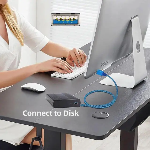 Alt view image 2 of 7 - AJMRTC 5Gbps USB 3.0 TypeA Male to TypeA Male Extension Cable 60cm Blue, HighSpeed Data Transfer Cord for U Disk, SSD Solid State Drive, Camera, USBA Peripheral Data Connection