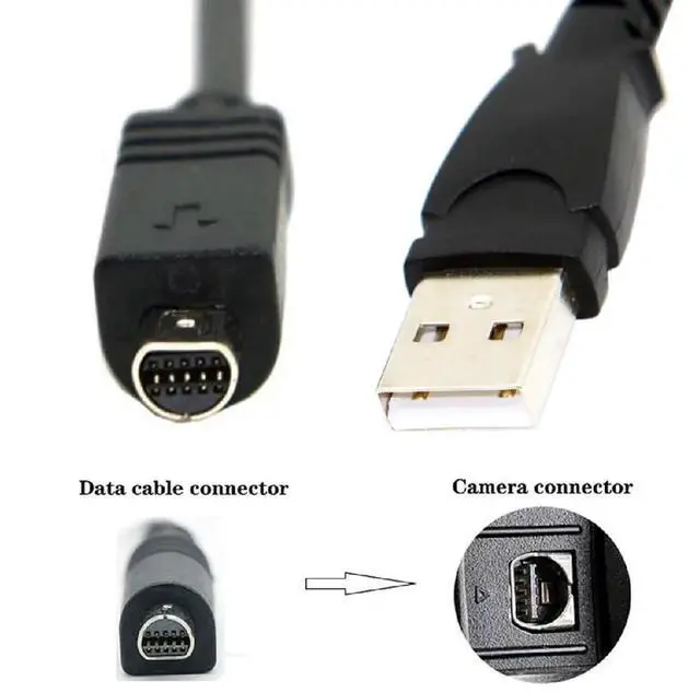 Alt view image 2 of 7 - AJMRTC VMC15FS Replacement USB2.0 Cable, USB TypeA Host to 10Pin Camcorder Data & Power Cord for DCR705E,602E,SR42,605E,HC46E,DVD7E,803E,805E Handycam Digital Camcorder