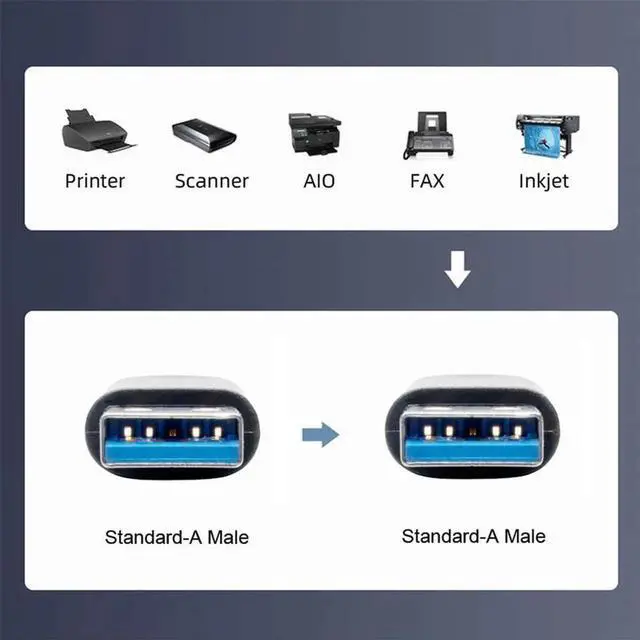 Alt view image 7 of 7 - AJMRTC 5Gbps USB 3.0 TypeA Male to Male Extension Cable 30cm Silver, HighSpeed Data Transfer Cord for U Disk, SSD SolidState Drive, Digital Camera and USBA Peripheral Devices