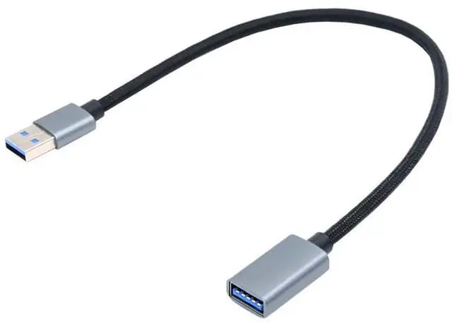 Main image of AJMRTC 5Gbps USB 3.0 TypeA Male to Female Extension Cable 30cm Silver, HighSpeed Data Transfer Cord for External Disk, SSD SolidState Drive, Digital Camera and USBA Peripherals