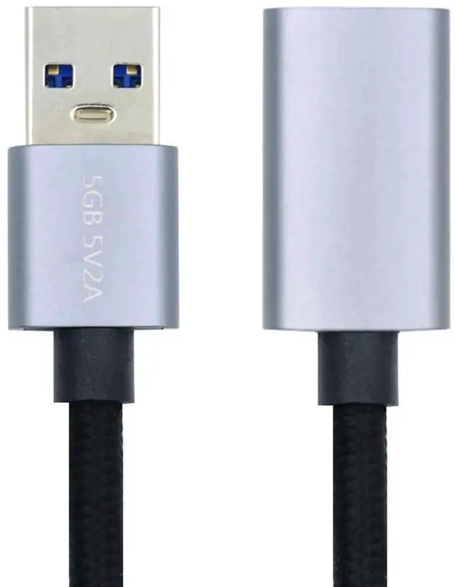 Alt view image 2 of 7 - AJMRTC 5Gbps USB 3.0 TypeA Male to Female Extension Cable 30cm Silver, HighSpeed Data Transfer Cord for External Disk, SSD SolidState Drive, Digital Camera and USBA Peripherals