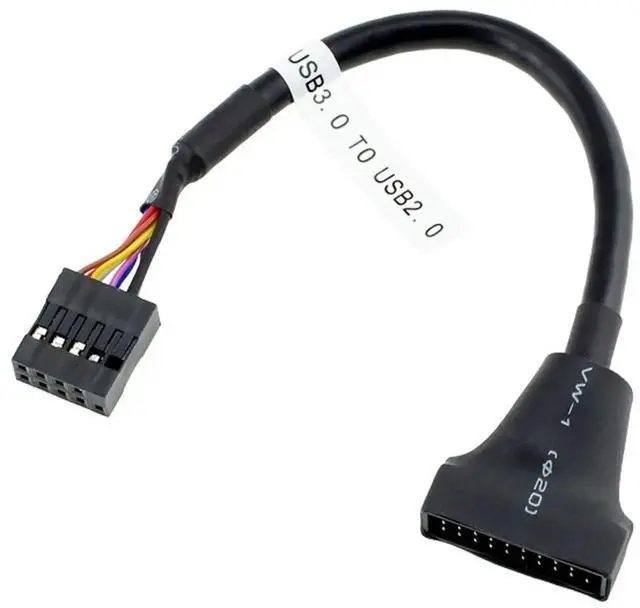 Alt view image 6 of 6 - AJMRTC 2Pcs USB 2.0 9Pin to USB 3.0 20Pin Housing Header Female Reversible Cable, Internal Motherboard Front Panel Connector Adapter Wire for PC Desktop Mainboard Internal Connection
