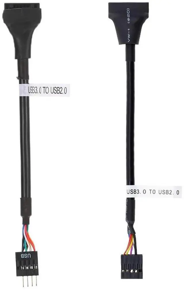 Alt view image 5 of 6 - AJMRTC 2Pcs USB 2.0 9Pin to USB 3.0 20Pin Housing Header Female Reversible Cable, Internal Motherboard Front Panel Connector Adapter Wire for PC Desktop Mainboard Internal Connection
