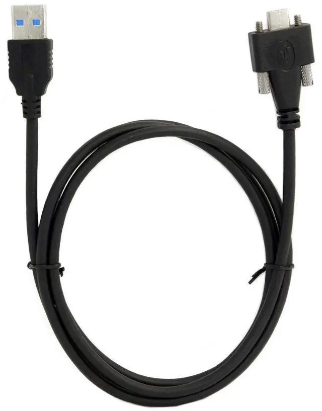 Main image of AJMRTC 1.2M USB 3.1 TypeC Dual Screw Locking to Standard USB 3.0 Data Cable, Panel Mount Type 5Gbps HighSpeed Transfer Cord for Industrial Equipment, Docking Station, Desktop PC Peripherals